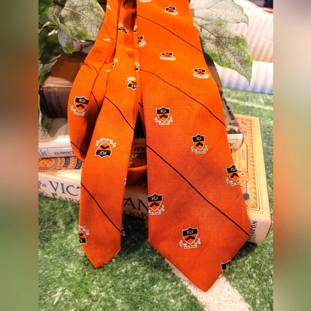 Vintage Princeton University class of 45 made in USA silk tie 57"